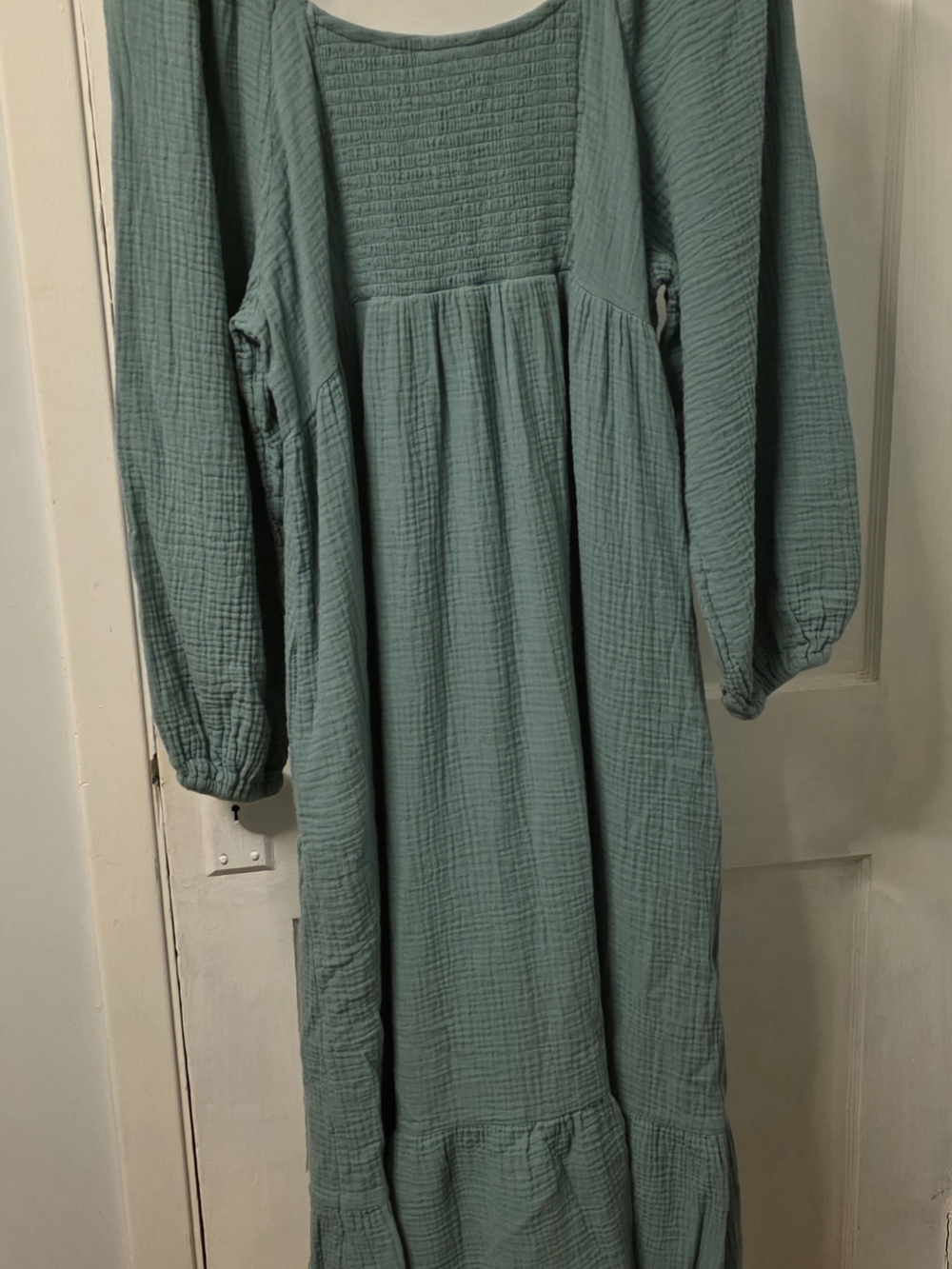 Universal Thread Long Sleeve Sage Green Gauze Maxi Dress - Picture 3 of 4
